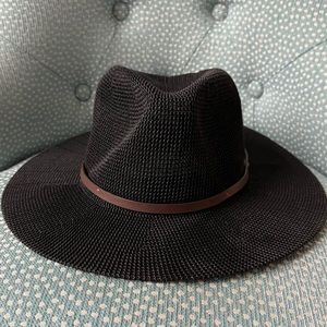 Black Straw Fedora/Trilby Sun Hat